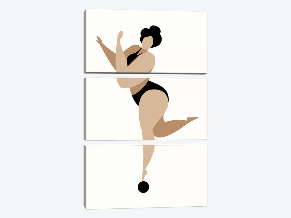 Dancing Queen-Black by Kubistika 3-piece Canvas Artwork