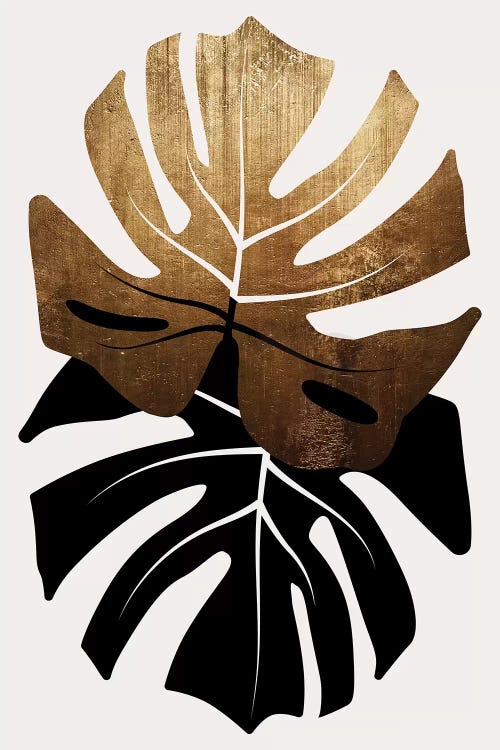 Duet Of Monsteras - Gold