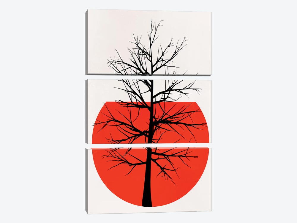 In The Wild - Red by Kubistika 3-piece Canvas Art Print