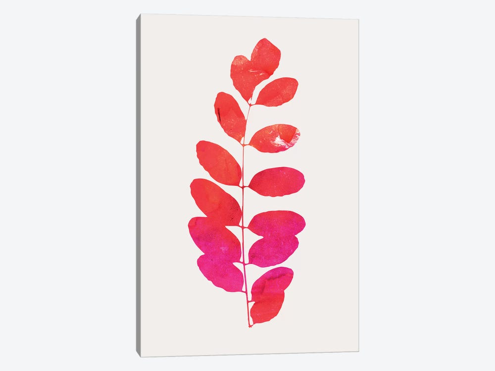 Leaf Print - Pink by Kubistika 1-piece Canvas Print