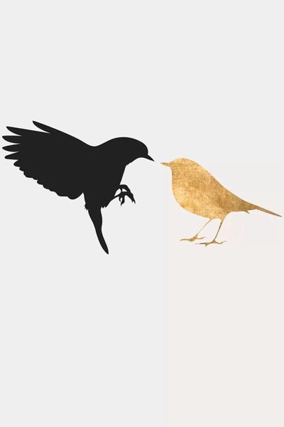 Lovebirds by Kubistika framed canvas print