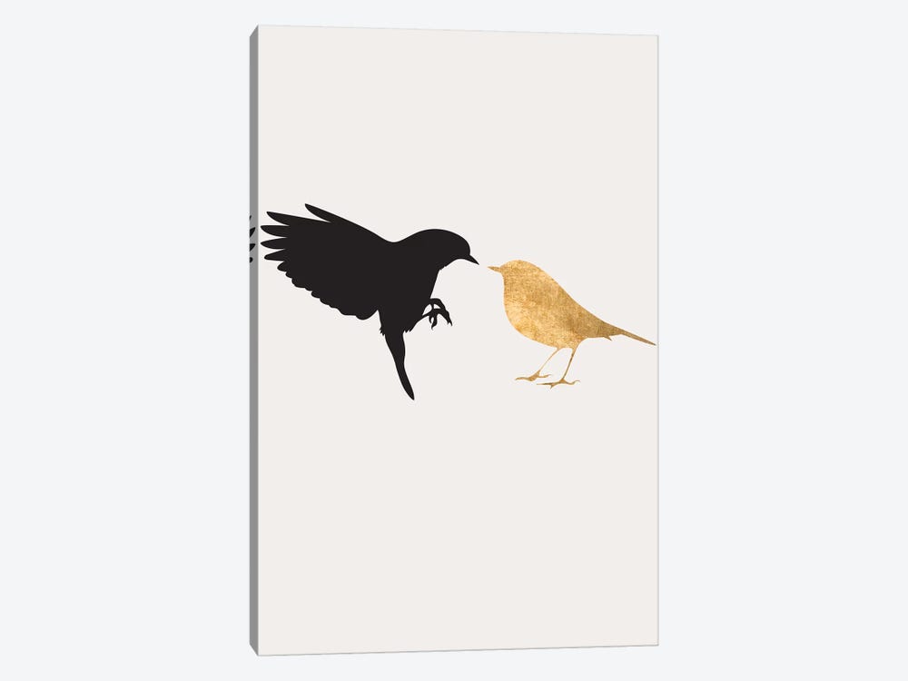 Lovebirds by Kubistika 1-piece Canvas Art Print