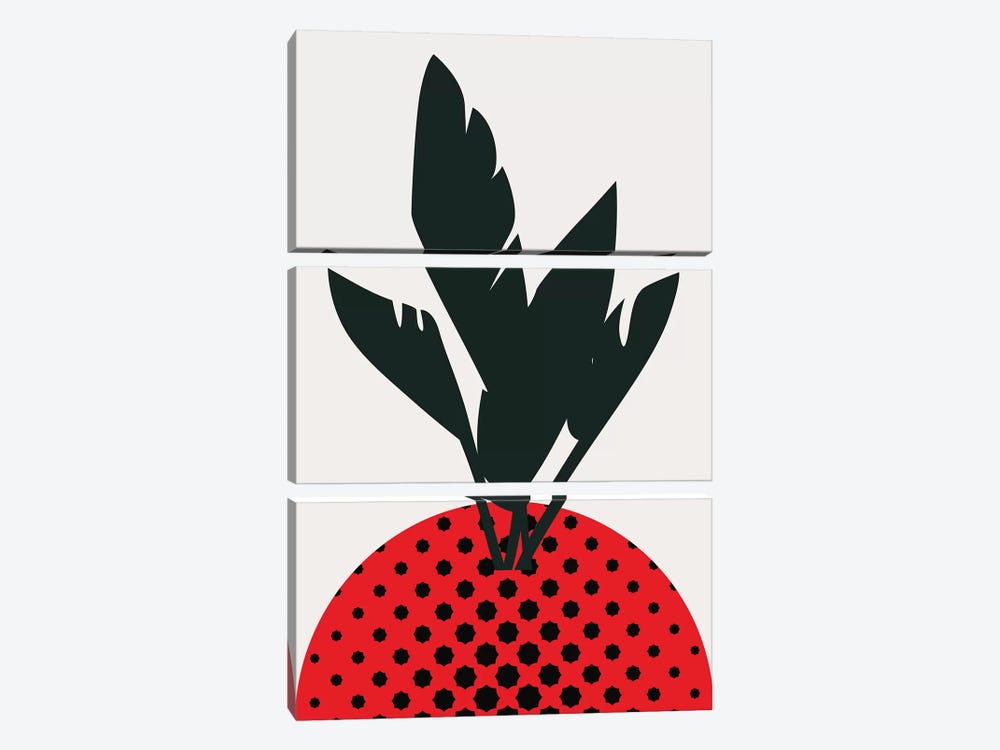 Merry Strawberry by Kubistika 3-piece Canvas Art Print