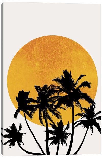 Miami Beach Sunset Canvas Art Print - Kubistika