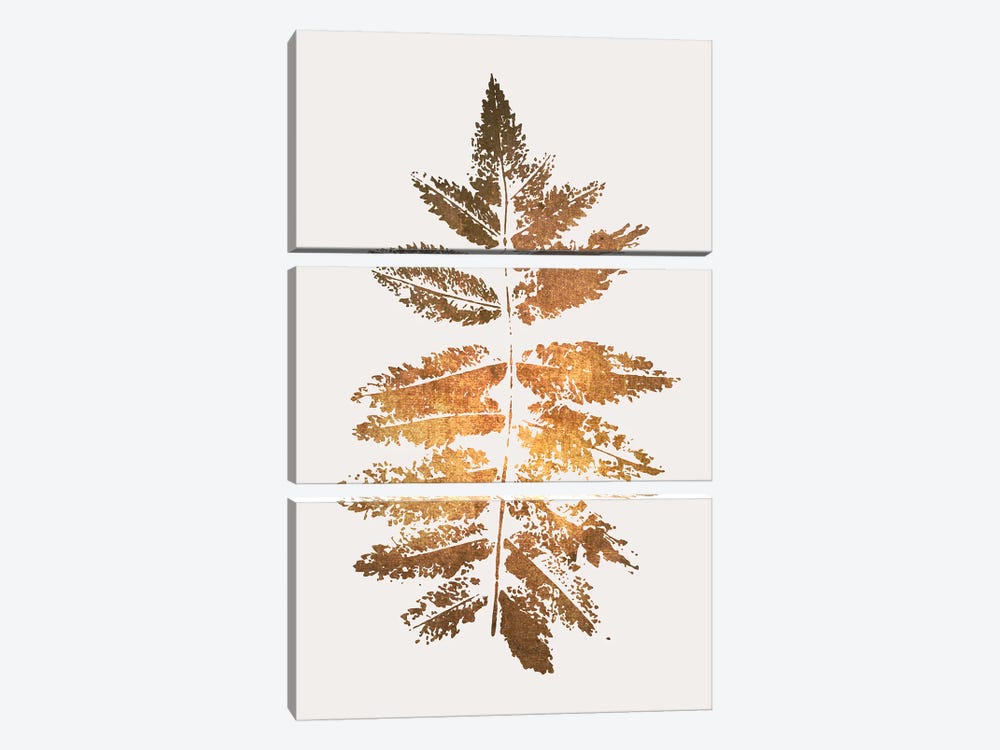Oak Leaf Print - Gold by Kubistika 3-piece Art Print