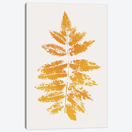 Oak Leaf Print - Yellow Canvas Print #KUB204} by Kubistika Canvas Art