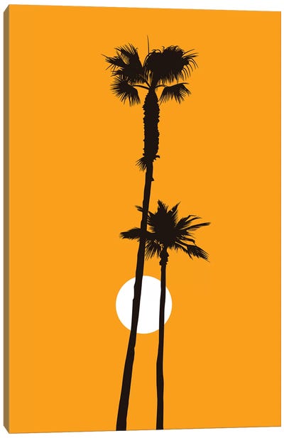 Paradise - Yellow Canvas Art Print - Palm Tree Art