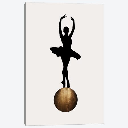 Prima Ballerina - Gold Canvas Print #KUB213} by Kubistika Canvas Artwork
