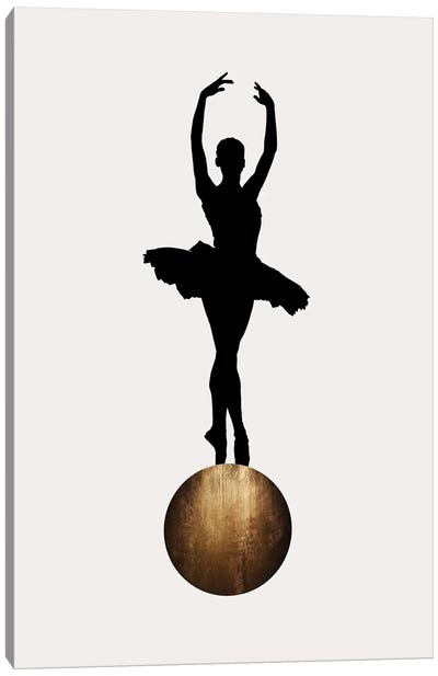 Prima Ballerina - Gold Canvas Art Print - Kubistika