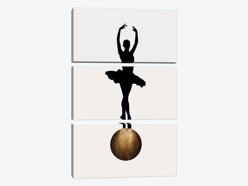 Prima Ballerina - Gold by Kubistika 3-piece Canvas Artwork