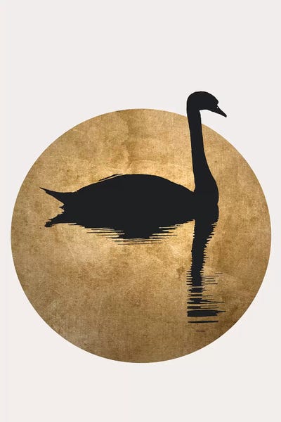 The Swan - Gold by Kubistika metal wall art