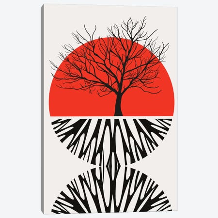 Warming Roots - Red Canvas Print #KUB245} by Kubistika Canvas Artwork