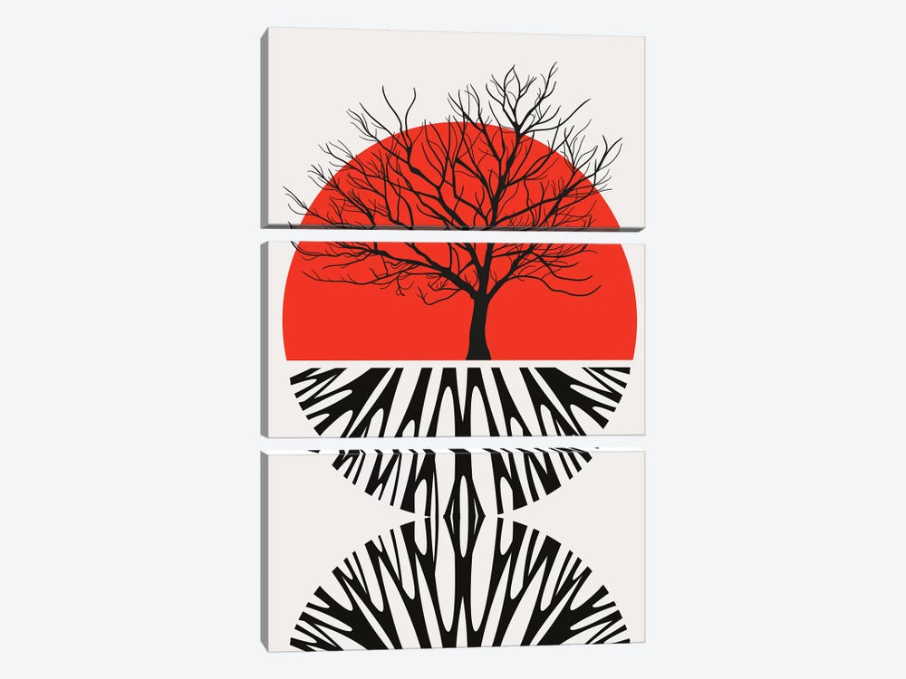 Warming Roots - Red by Kubistika 3-piece Art Print