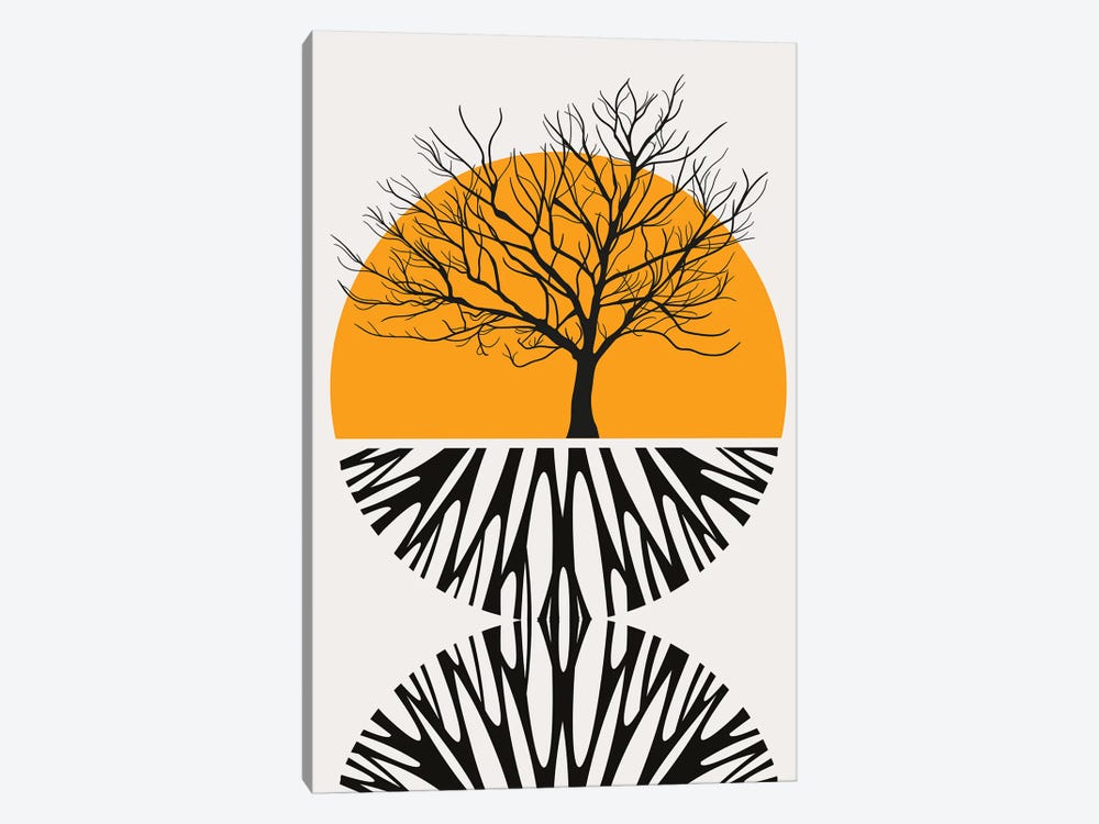 Warming Roots - Yellow by Kubistika 1-piece Canvas Artwork