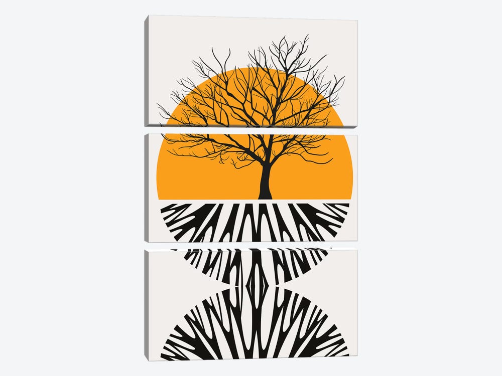Warming Roots - Yellow by Kubistika 3-piece Canvas Art