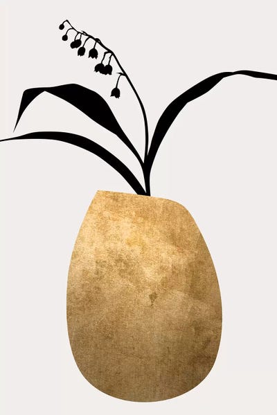 Water Lilies - Gold by Kubistika framed canvas print