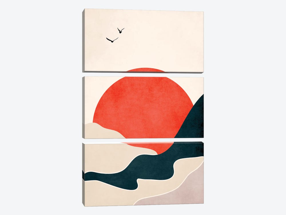 Drowning Sun by Kubistika 3-piece Canvas Art Print