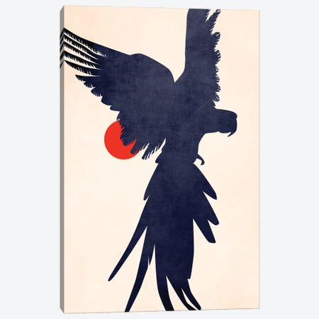 Parrot Canvas Print #KUB307} by Kubistika Art Print