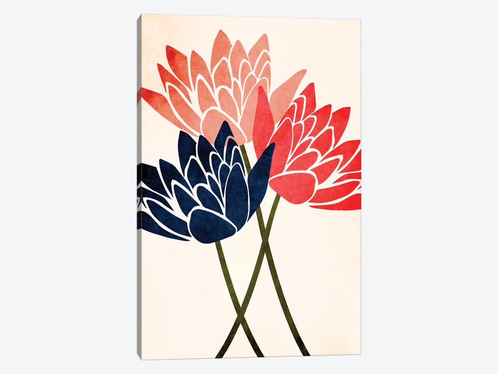 Three Blossoms by Kubistika 1-piece Canvas Print
