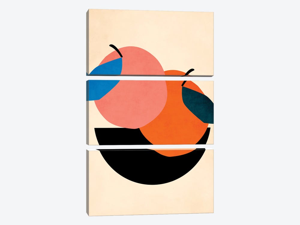 Two Apples by Kubistika 3-piece Canvas Art Print
