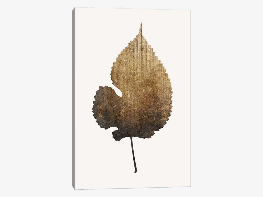 Golden Leaf by Kubistika 1-piece Canvas Artwork