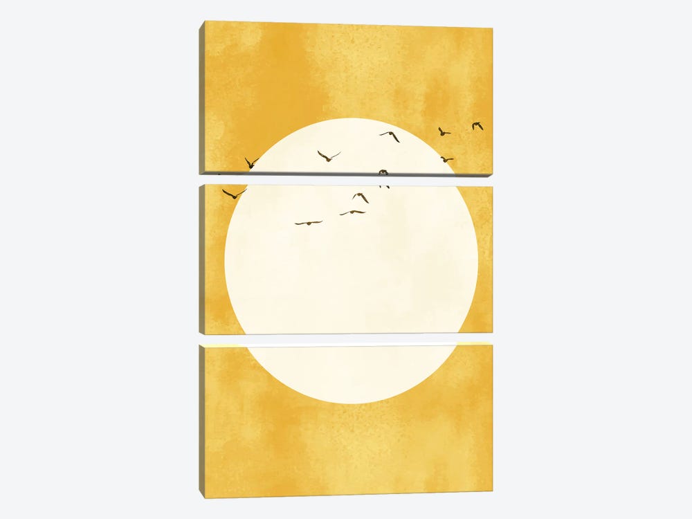 Golden Sunshine by Kubistika 3-piece Canvas Artwork