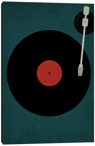 Let The Music Play Canvas Art Print - Vinyl Records