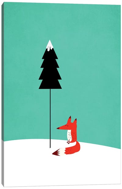 Little Mister Fox Canvas Art Print - Kubistika
