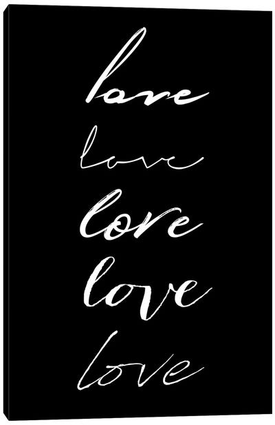 Love Love Love Canvas Art Print - Black & Dark Art