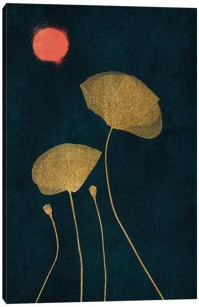 Midnight Lovers Canvas Art Print - Minimalist Flowers