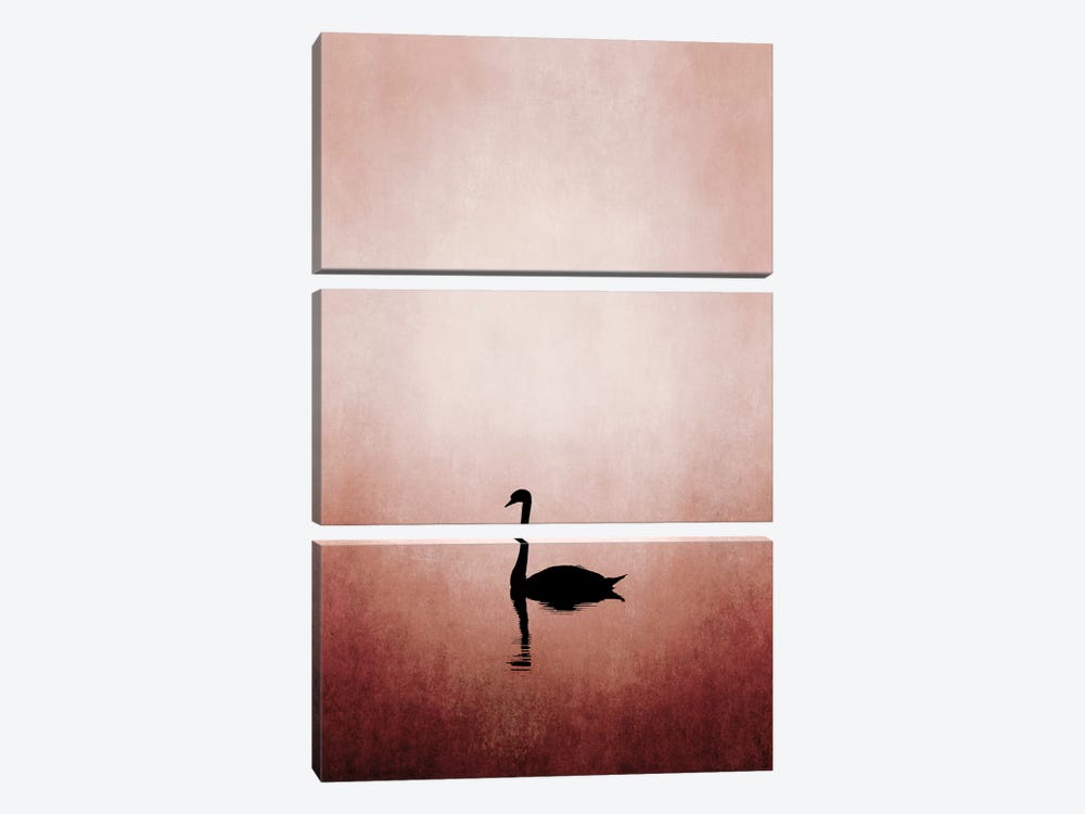 Swan Lake by Kubistika 3-piece Canvas Print