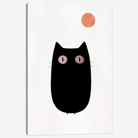 The Cat Canvas Print #KUB76} by Kubistika Art Print