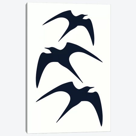 Three Birds Canvas Print #KUB85} by Kubistika Canvas Artwork