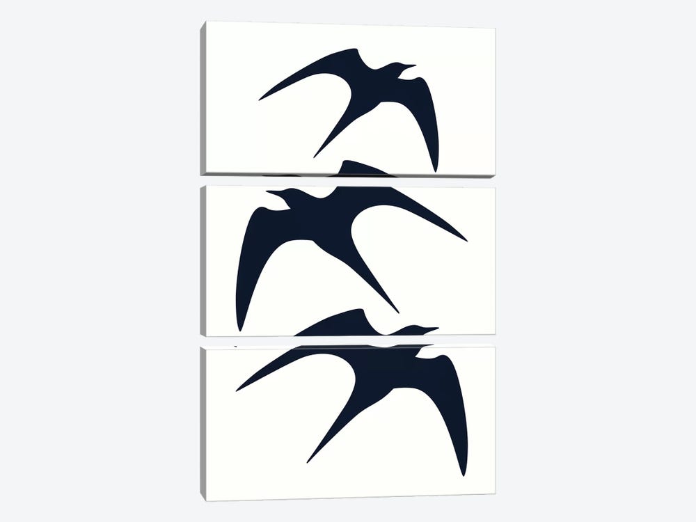 Three Birds by Kubistika 3-piece Canvas Wall Art