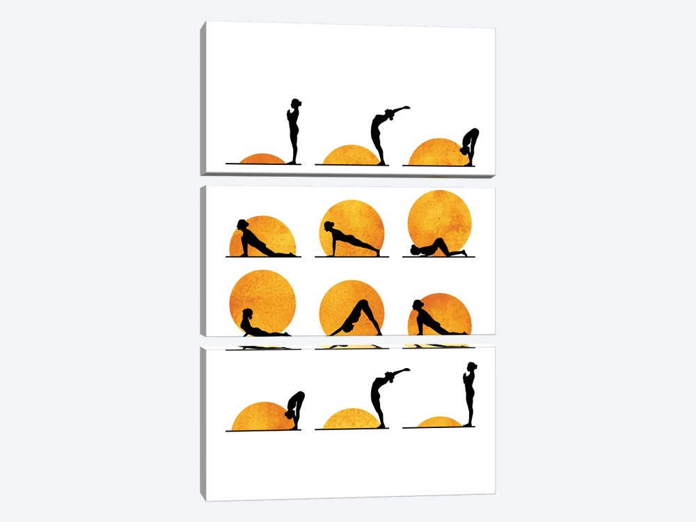 Yoga Sun by Kubistika 3-piece Canvas Art