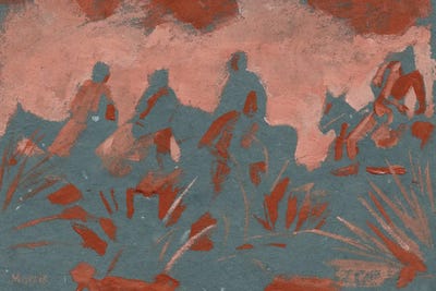 Pink Art - Canvas Prints: The Storm - After Curtis by Kevin Brent Morris