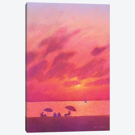 Sunset On The Sea Canvas Print #KVK104} by Andrii Kovalyk Canvas Art Print