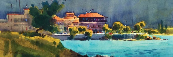 Coastal Villages & Towns: The Landscape With Sea In Greece by Andrii Kovalyk