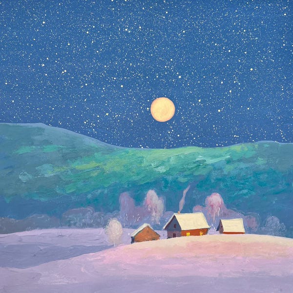Andrii Kovalyk: Winter Night In The Carpathians by Andrii Kovalyk