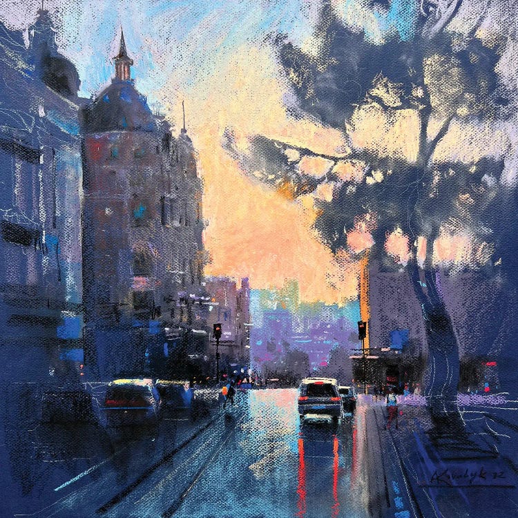 Evening Street In Kyiv