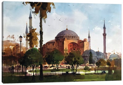 Hagia Sophia Of Constantinople Canvas Art Print - Blue Mosque