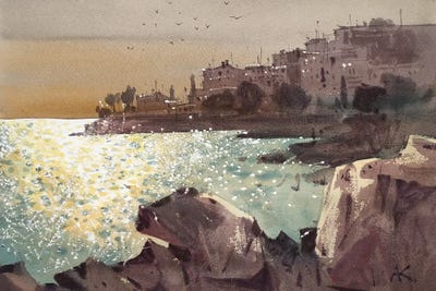 Near The Shore. Greece by Andrii Kovalyk framed canvas print