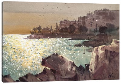 Near The Shore. Greece Canvas Art Print - Andrii Kovalyk
