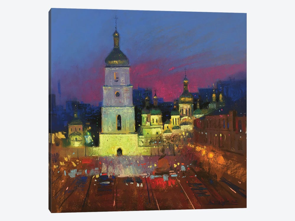 Night City Kyiv by Andrii Kovalyk 1-piece Canvas Art Print