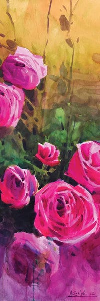 Canvas Print: Red Roses In France Garden by Andrii Kovalyk