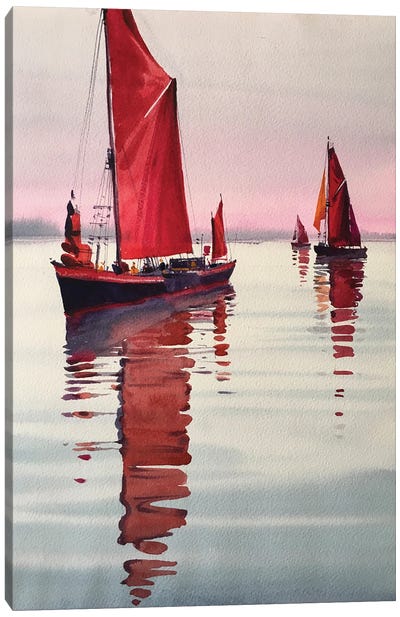 Red Sails Canvas Art Print - Andrii Kovalyk
