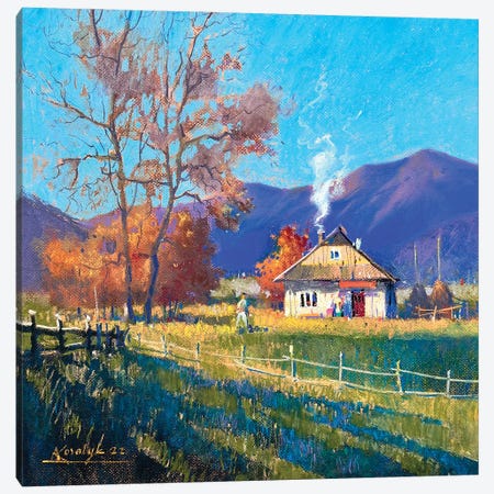 Warm Autumn Day In Carpathian Mountains Canvas Print #KVK37} by Andrii Kovalyk Canvas Art