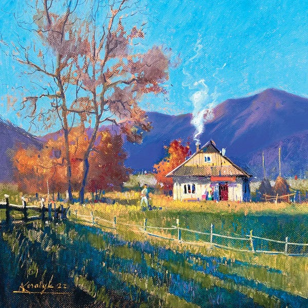 Andrii Kovalyk: Warm Autumn Day In Carpathian Mountains by Andrii Kovalyk