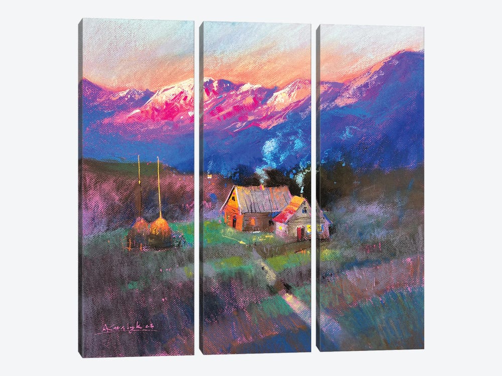 Sunrise In The Carpathian Mountains by Andrii Kovalyk 3-piece Canvas Wall Art