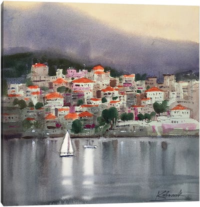 The Plot In Silver Tones. Greece Canvas Art Print - Andrii Kovalyk